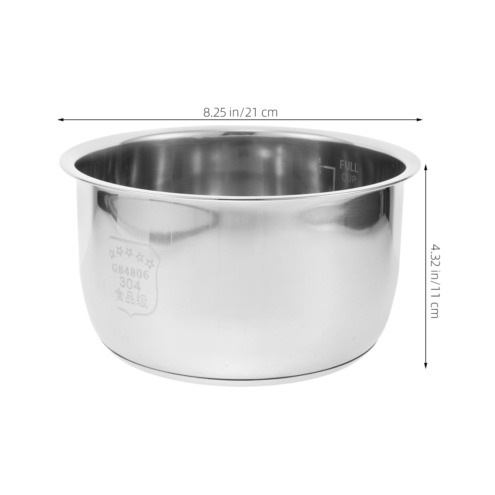 BESTonZON Repuesto Interior de Olla Arrocera de Acero Inoxidable de 3 L Revestimiento Antiadherente y Distribución Uniforme del Calor para Cocina Eléctrica