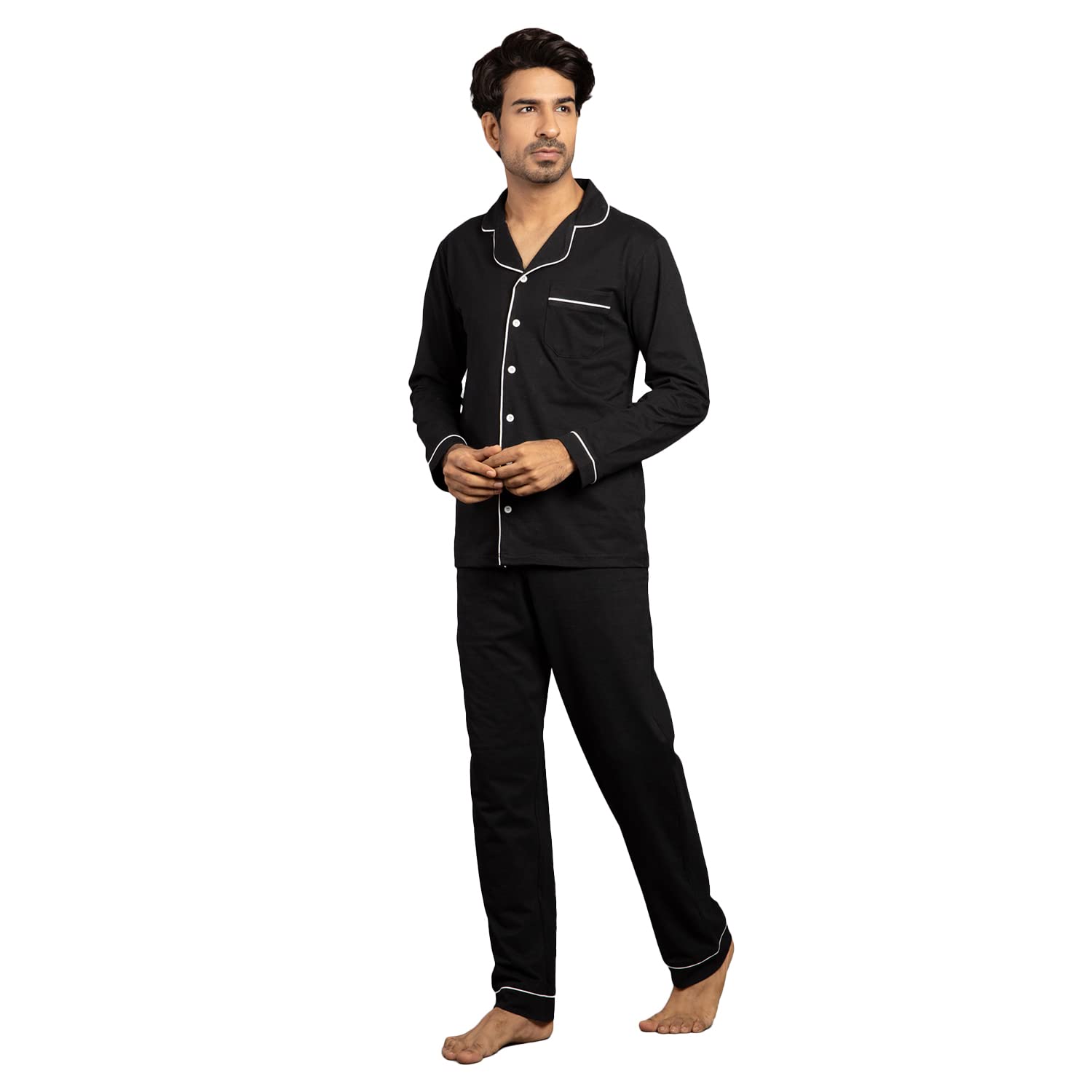 NITE FLITE Ebony Mens 100% Cotton Nightwear