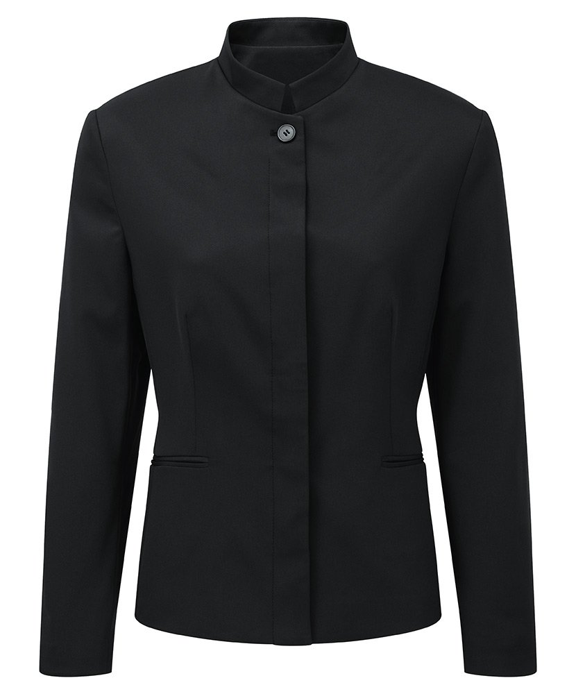 Alexandra Easycare STC-NF136BK-22T Women's Banqueting Jacket, Plain, 100% Polyester, Tall, Size 22, Black