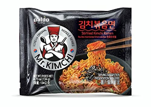 Image of Paldo Fun & Yum Mr. Kimchi Noodles, Original Korean Ramyun, Stirfried Kimchi Ramen,134 Gm (Pack Of 16)