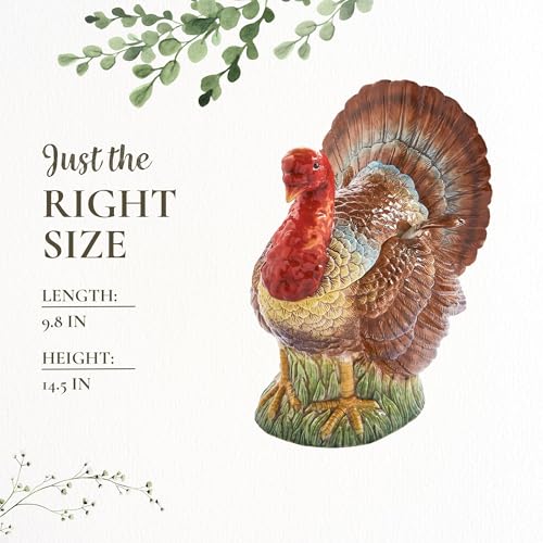 Spode 96oz Turkey-Shaped Soup Tureen - Dolomite Thanksgiving Serveware | Large Table Centerpiece | Decorative Serving Bowl with Lid | Holiday Soup Bowl, For Thanksgiving Dinner and Festive Meals by Spode - Used condition - Image 7