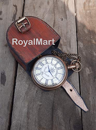 Royalmart Engraved Watch Personalized Pocket Watch Antique Watch Gift for Graduation Anniversary Baptism Boy Scout or Christmas - Vintage Style Working Watch (Antique Pocket Watch with Leather Box)