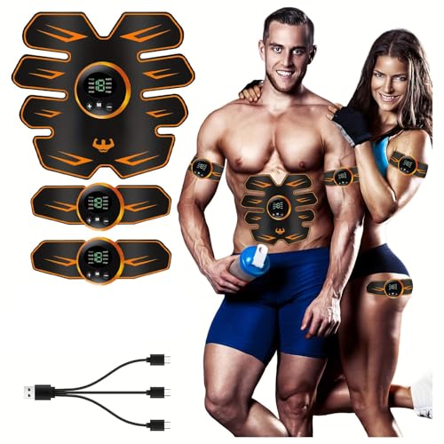 Electroestimulador Muscular,EMS Estimulación focalizada de los Abdominales,8 Modos y 19 Intensidades,para la construcción de músculo,Tactical Electroestimulador Cuerpo Interior y exterior