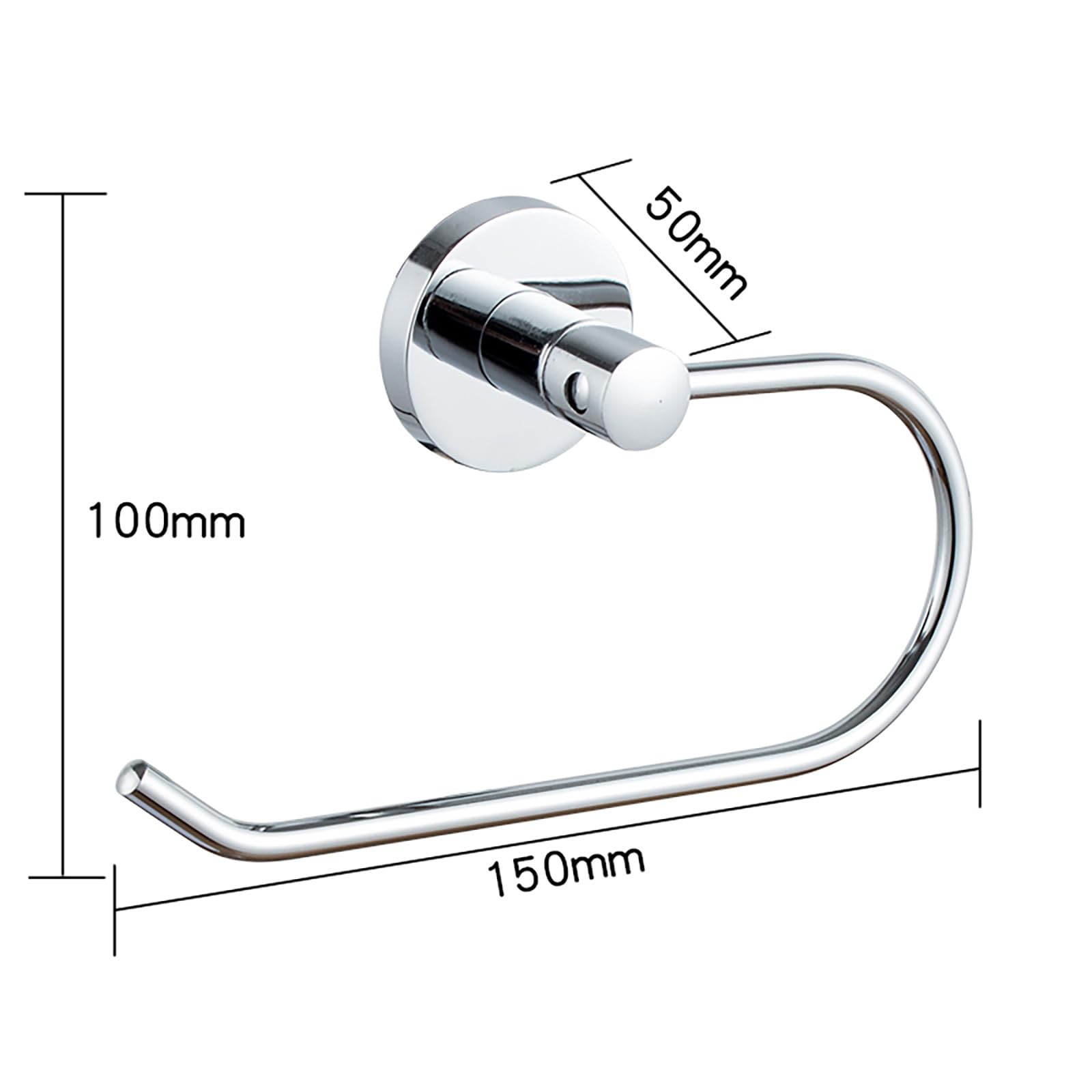 Towel Holders for Bathrooms Wall Mounted - Towel Holder and Toilet Roll Holder Pack 2, Chrome 15-0201, 17 cm x 18 cm x 6 cm - Image 3