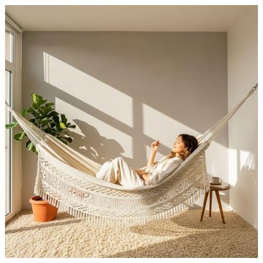 Rede de Dormir Casal Ostra Bege (Algodão Cru)