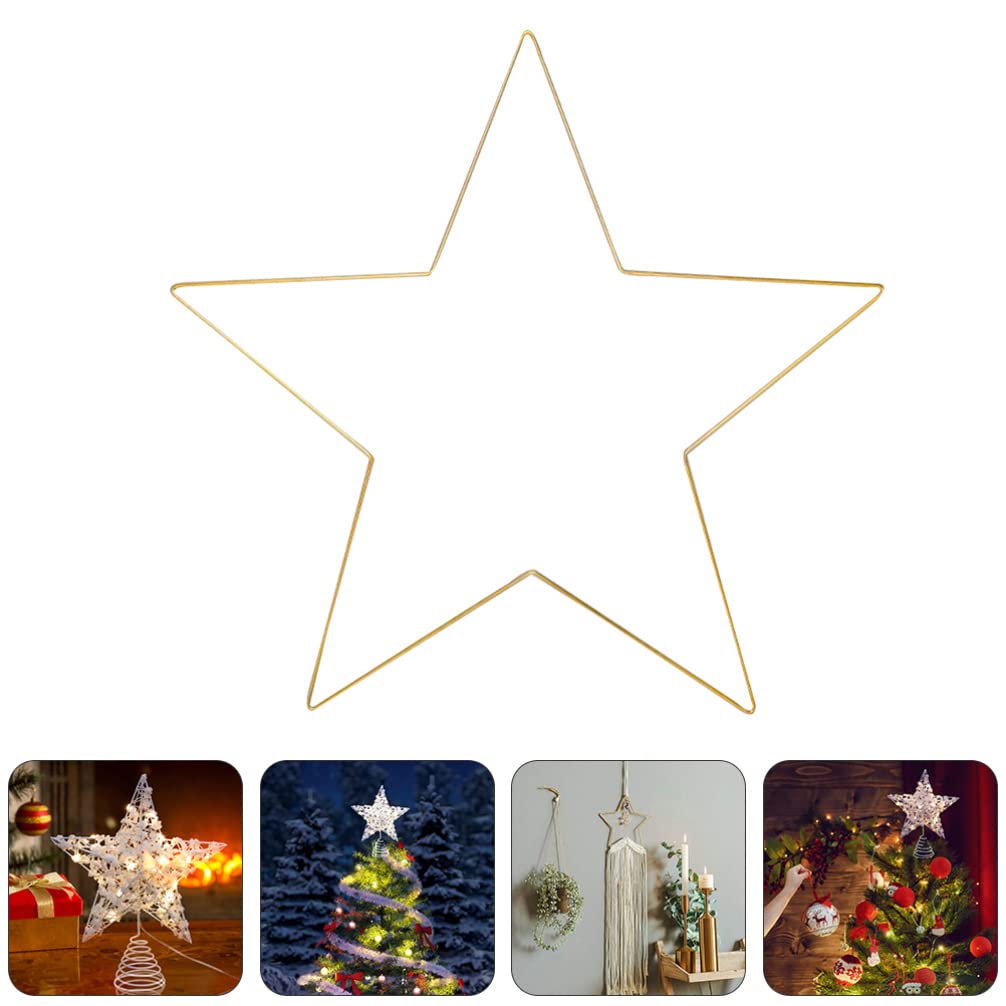 BESPORTBLE 1 Stücke Gold Deko Ringe Sterne Metallring Drahtringe zum Basteln Kranz Ringe für DIY Stern Hochzeitskranz Türkranz Wandkranz Weihnachtskranz Halloween Weihnachten