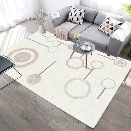 Tapis salon gris design géométrique 50x80cm lavable et absorbant pour jeu