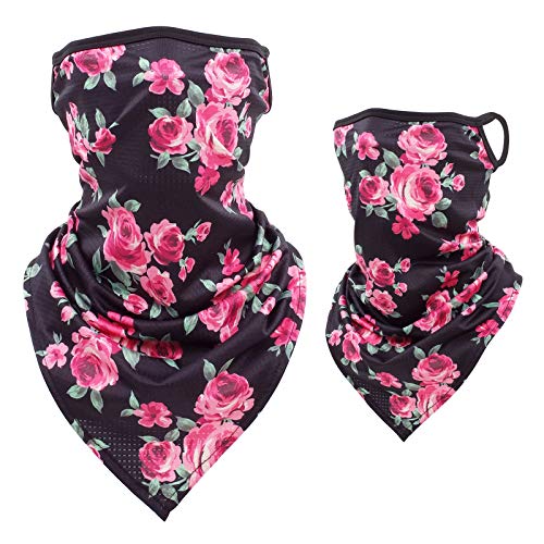 Etistta Neck Gaiter Bandana with Ear Loops Scarf Face Cover Balaclava for Men Women