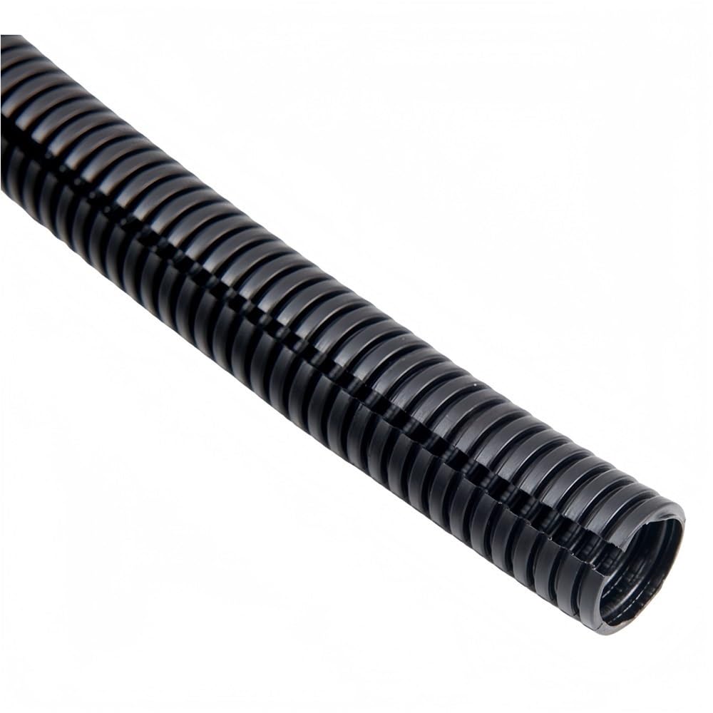 Tubo de Revestimiento Corrugado de Apertura, Tubo Negro de PP, Tubo de Revestimiento de arnés de Cables de Polipropileno for Equipo, 1 Pieza(20METERS*13MM)