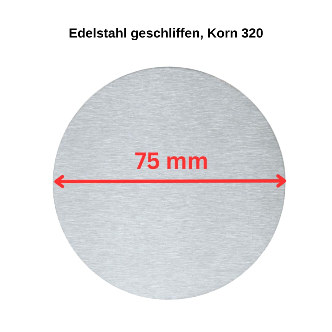stahl-design-tebart Cartel pictograma redondo 7,5 cm acero inoxidable autoadhesivo 3M superficie adhesiva grabada aspecto elegante señalización duradera sin tirar basura al inodoro, 7,5 x 7,5 x 0,1 cm
