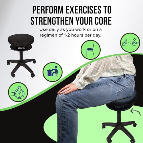 Image of The Wobble Stool- Self Balancing Stool with 360 Degree Rotation, Promotes Healthy Posture to Relieve Back and Neck Pain, Lightweight Portable Seat Cushion (Large) - Weight Limit - 220LBS