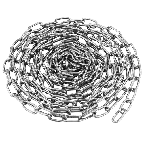 Stainless Steel Chain 3 Metres Length,Metal Chain,Link Chain,2mm Thick Light Duty Chain Links for Home Outdoor Camping Hanging Pet Chain Prevention Theft