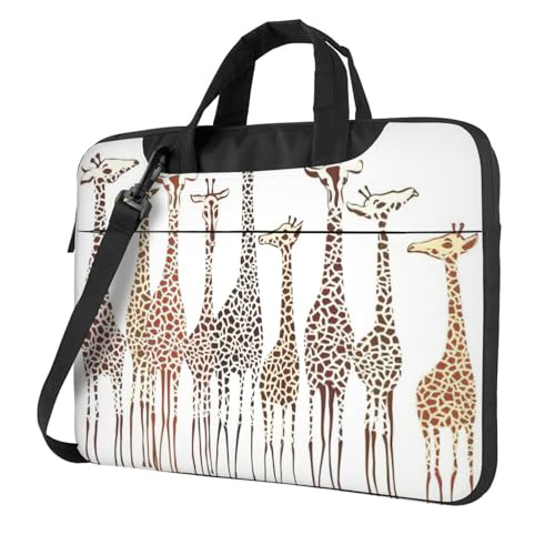 Sac pour ordinateur portable haut de gamme et polyvalent motif girafes sauvages