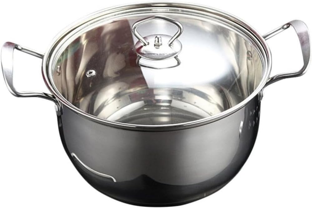 Pfannentopf kleiner Eintopf Suppentopf aus Edelstahl kleine Nudeln Auflauf Milchauflauf mit Glasdeckel Induktionskocher Auflauf zum Kochen Backblech