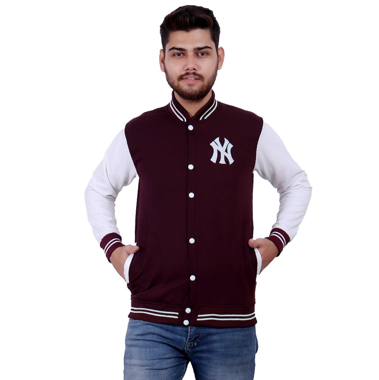 GenericRIHANI FAB 2023-2024 Men's Clothes Pilot Bomber Couple Jacket University Varsity Solid Color Casual Korean Boys Tops