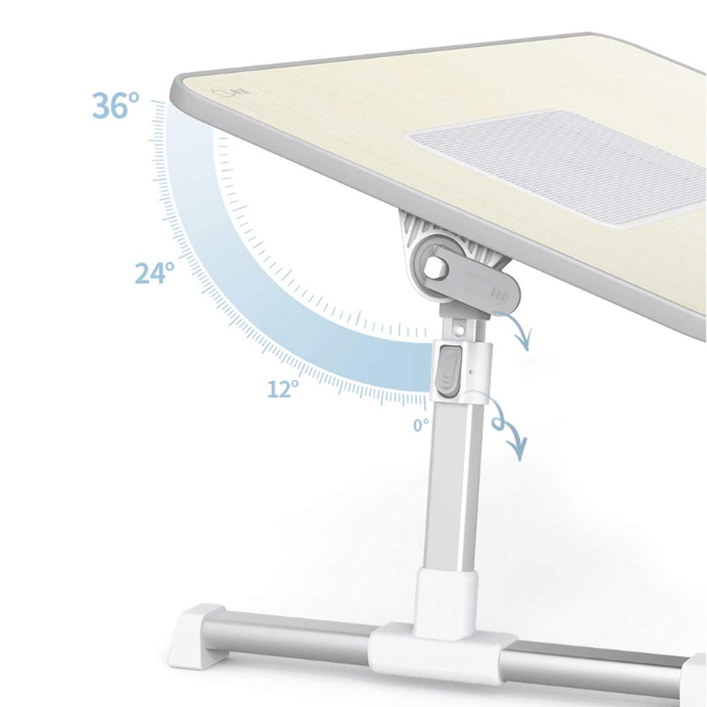 Tavolo da Campeggio Pieghevole Tavolo da tavola for laptop del tavolo pieghevole con gambe pieghevoli, vassoio for la colazione del letto di legno, scrivania del computer portatile della compressa del