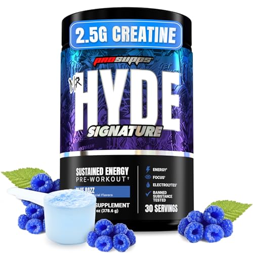 Image of ProSupps Mr. Hyde Signature V2, Pre Workout Powder with Creatine, Beta Alanine & Caffeine - Performance, Energy & Endurance - Clean Fitness & Gym Supplements for Men & Women (Blue Razz, 30 Servings)