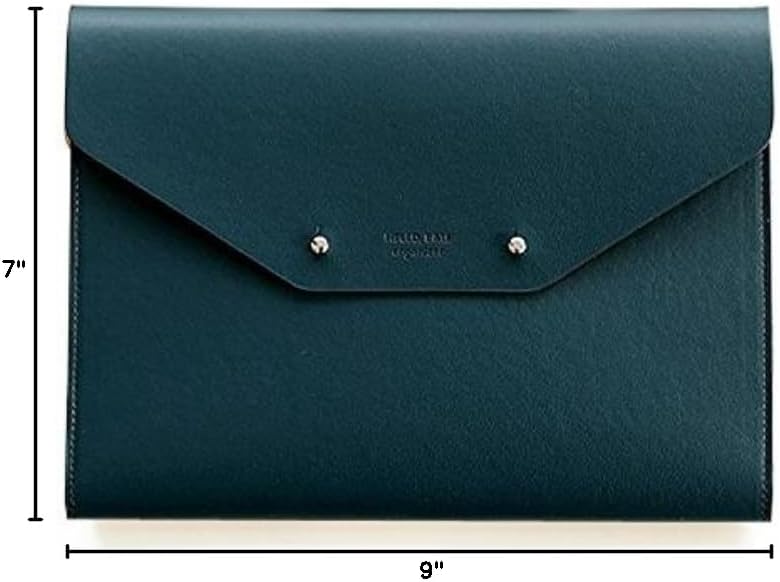 Modern Design PU Leather Padfolio, A5 Size Writing Portfolio Includes Writing Pad, Pen Holder, Card & ID Slots, Extra Pockets, Carry Case Pad Holder, 7”X9” (Dark Green)