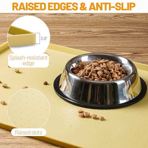 image for Hubulk Dog Feeding Mat,100% Waterproof Food Grade Silicone Pet Food an
