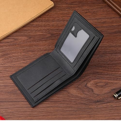 Image of Slim Wallet for Men with Coin Purse, Minimalist Wallet with Zipper, Bifold Mens Wallets with Credit Card Holder, PU Leather Men's Wallet with Money Clip, Carteras Para Hombres (Black E)