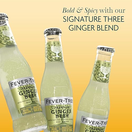 Image of Fever-Tree Ginger Beer - Premium Mixer for Cocktails and Mocktails, 6.8 fl oz Bottles, Pack of 24 - Naturally Sourced, Non-GMO