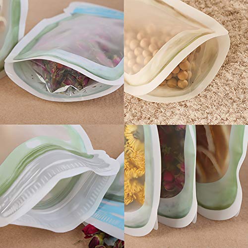 20 Pack Reusable Mason Jar Bags Reusable Mason Jar Ziplock Bags Food Storage Bag For Kitchen Food Snack Sandwich Leakproof Snacks Food Saver Bags #TOP6
