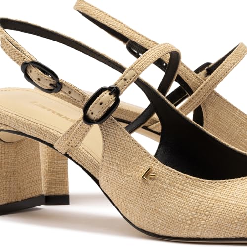 Georgina Pump In Beige Raffia And Black Trimming4