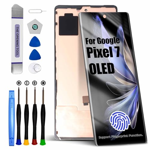 for Google Pixel 7 LCD Screen Replacement for Google Pixel 7 LCD Display Touch Screen Display Assembly Repair Kits with Frame GVU6C GQML3 GO3Z5 (OLED with Fingerprint Function)