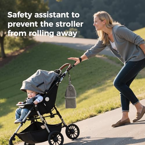 Image of Momcozy Handle Strap for Baby Stroller | Safety Wrist Leash | Adjustable Pram Wheelchair Hand Leash | with Hooks for Storing Items | Security-Accessory for Child Safety