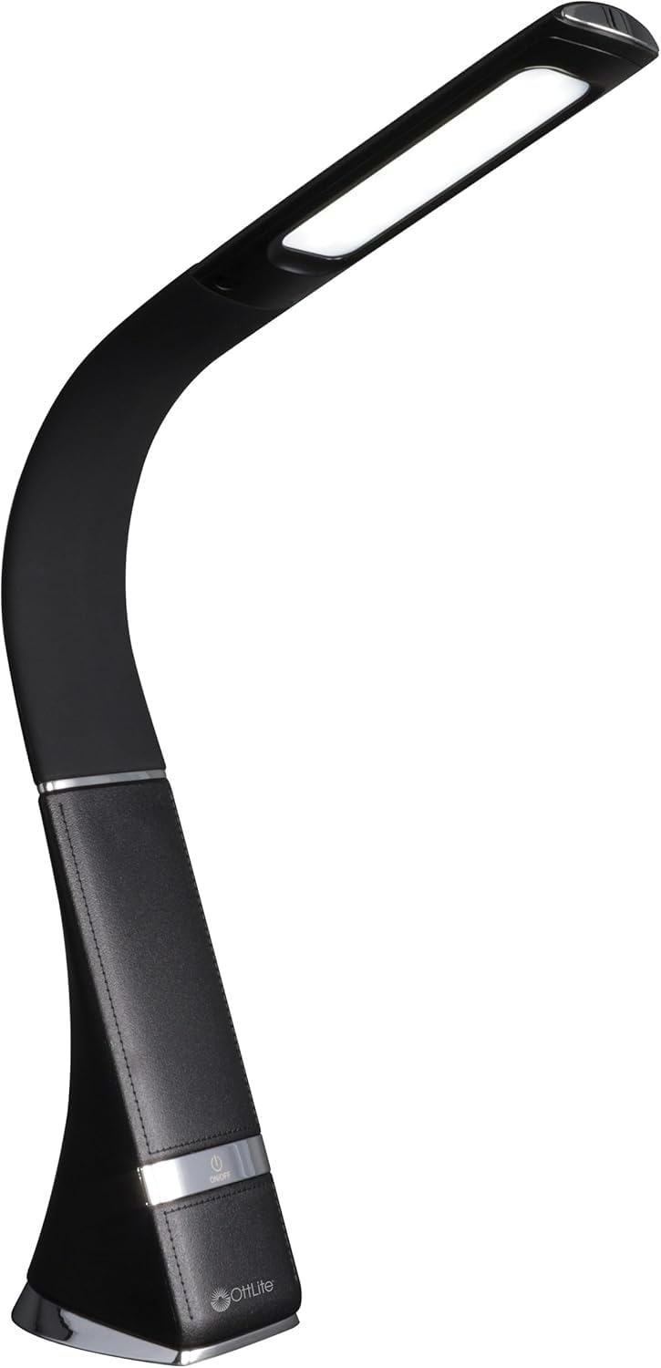 OttLite Recharge LED Desk Lamp with ClearSun LED Technology - Portable, Dimmable & Flexible Gooseneck - Travel-Friendly Task Lamp with Rechargeable Battery - for Home, Reading, Office & College Dorms