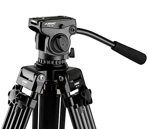 Khalia-Foto 6000 JUSINO DK-1501 stabiles Profi Video-Stativ mit Doppelrohrbeinen, inkl. Fluid-Videoneiger PH-70… – Bild 3