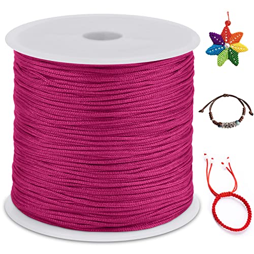 LEREATI Nylon Cord 0.8mm x 100m, Satin Cord Nylon String Macrame Cord