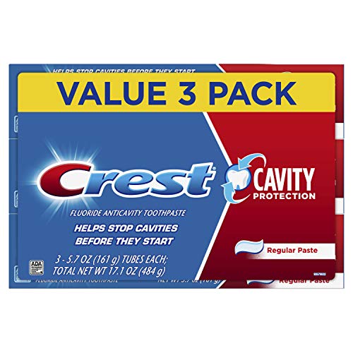 Crest Pasta de dente com proteção contra cavidades, pasta regular, 160 g, pacote com 3