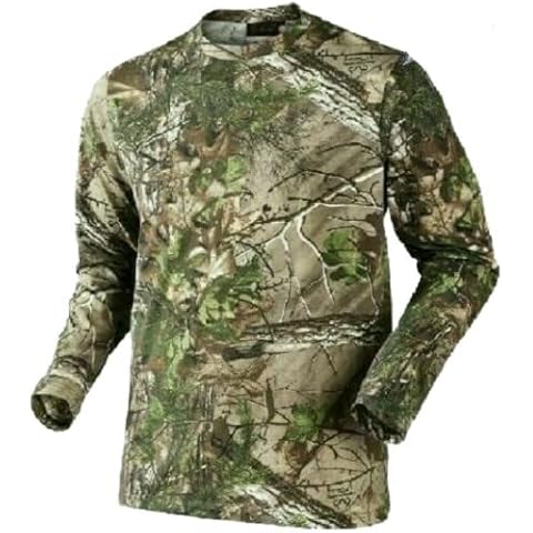 Ploutos World Wide Men's Jungle Army Military Style Camouflage T-Shirt Real Tree Camo Print Hunting Hiking Camping Gym Running Sportswear Long Short Sleeveless Top Summer Vest (M, Full Sleeve) Cover
