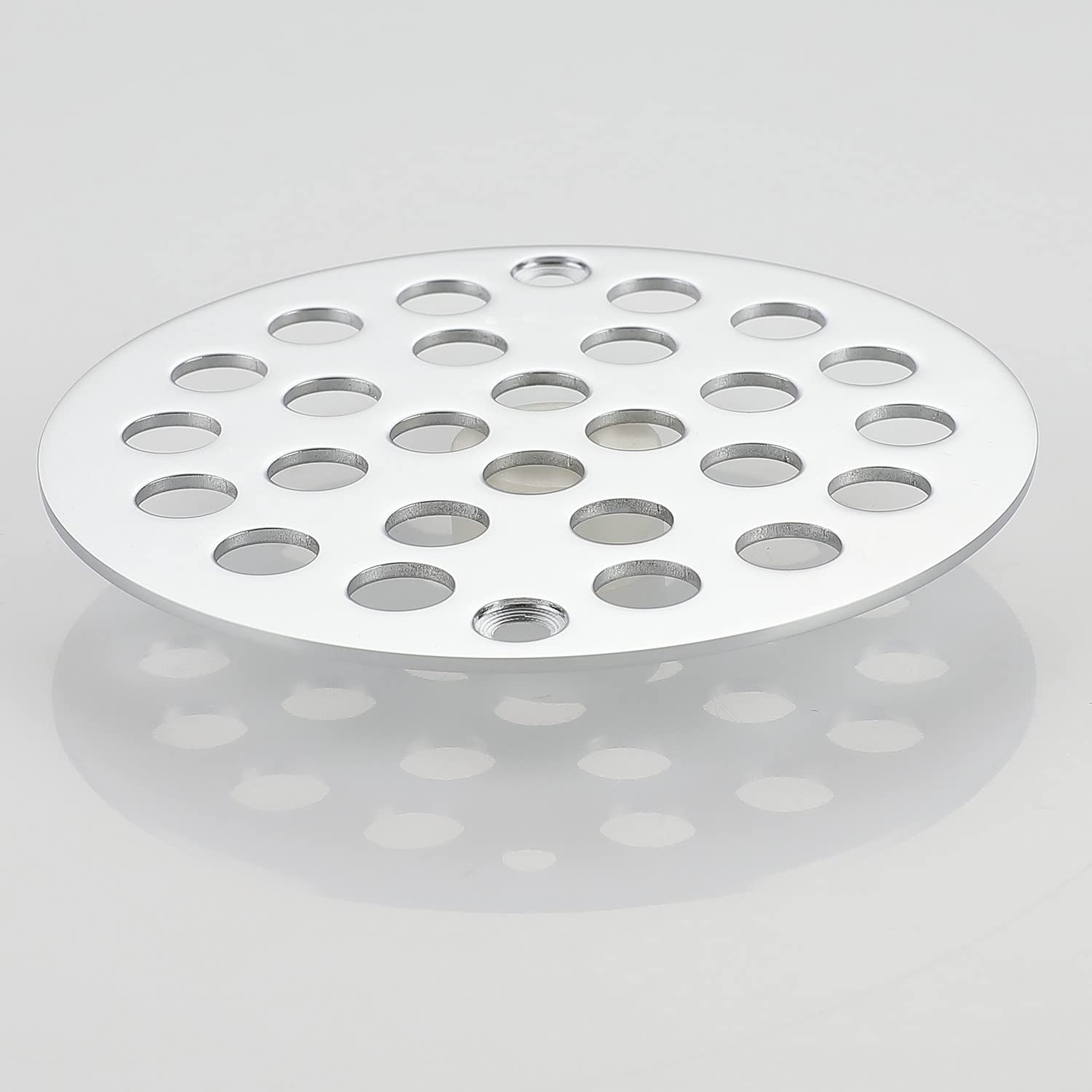 Duschablaufabdeckung 10,2 Cm – 304 Edelstahl, Gebürstetes Nickel, Zum Einschrauben, Inkl. Schrauben