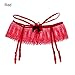 Produktbild sakkdaull 3pcs Bras Cheap Bras Summer Sexy Lace Floral Bow Suspenders Strap Hollow Bandage red 3pcs