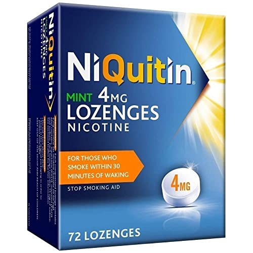 NiQuitin 4mg Nicotine Lozenges - Mint Flavour (72 Mint Nicotine Lozenges) - Fast Effective Craving Relief - Stop Smoking Aids for Taking At Home Or On The Go - for Help Quitting Or Reducing Smoking