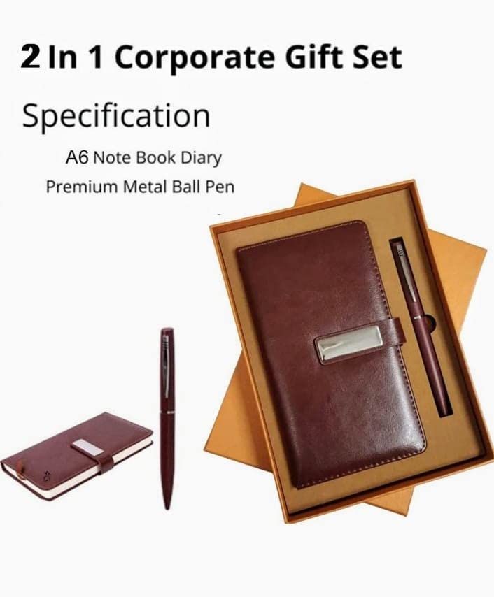 Image of Combo Gift Set for Men with Journal Diary & Metal Pen | Best Gift for Men | Gift Hamper for Men | Men Gift Items I Gift for Husband Anniversary Special I Men (Brown)