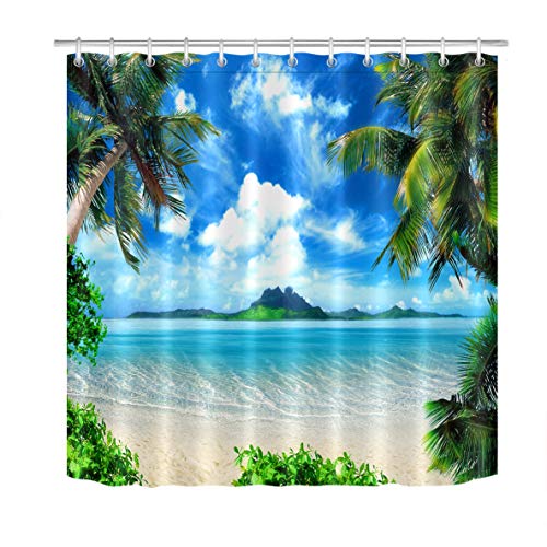 [2023 ] Beach Scene Shower Curtain Ideas for the Bathroom