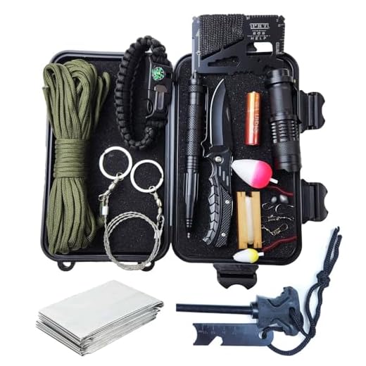 Kit de Sobrevivência Estojo Canivete Pesca Caça Acampamento Trilha