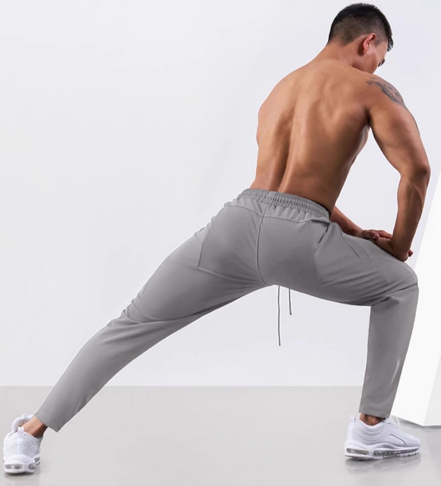 Men's Sweatpants with Zipper Pockets Joggers Athletic Running Workout Gym Stretch Tall Track Pants - Image 8