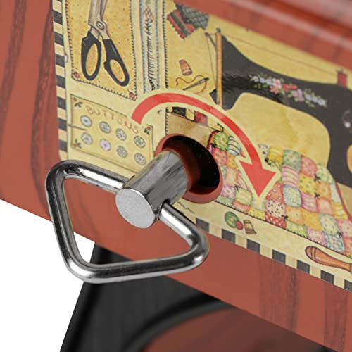 Mini caixa de música vintage criativa retrô costura relógio decoração de mesa de presente