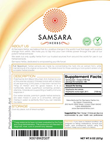 Samsara Herbs Polyrhachis Ant Extract Powder - 20:1 Concentrated Extract (8oz)