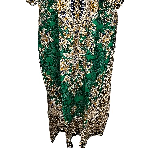Vestido largo caftán de algodón para evitar el calor con un look dashiki africano 2