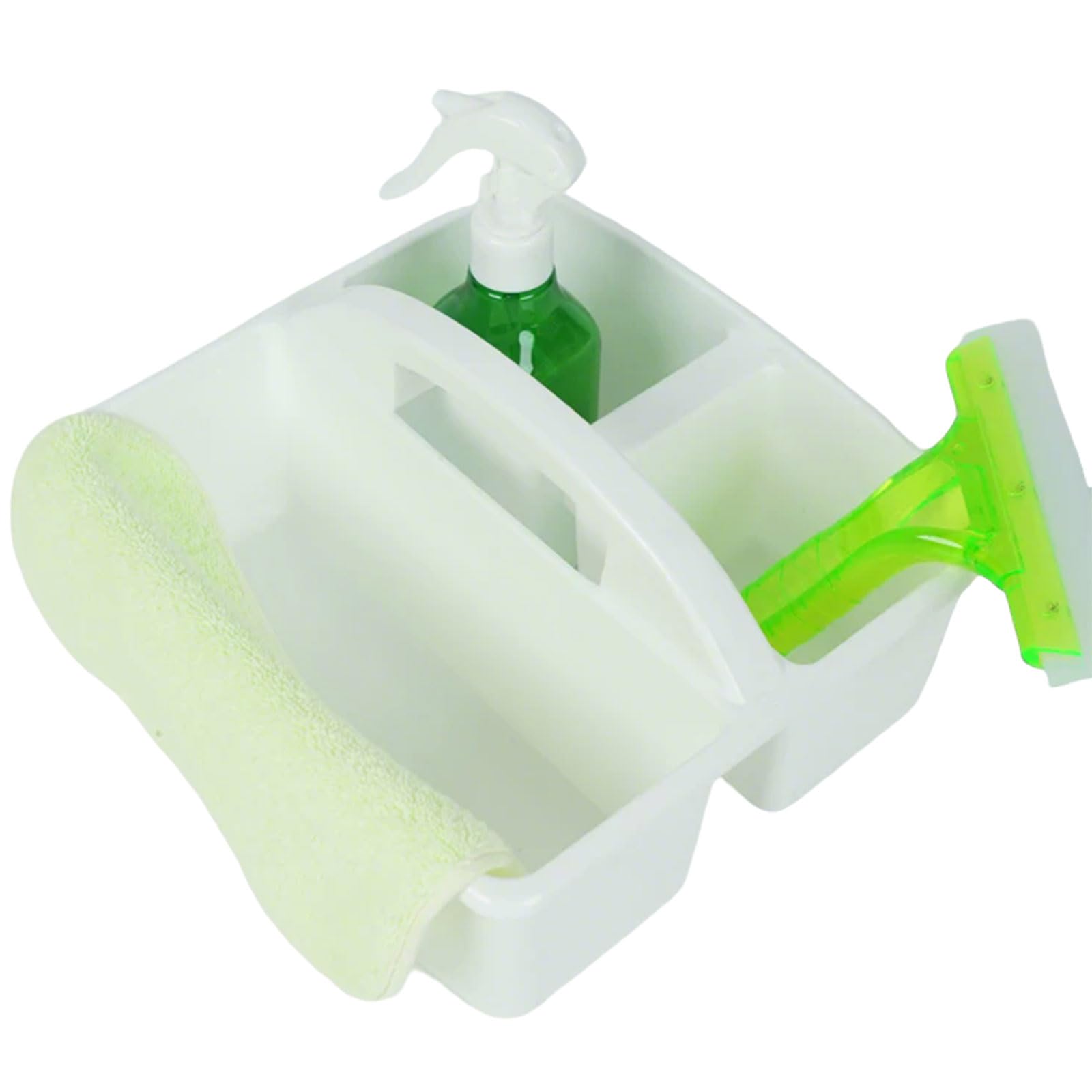 ttnmrc Montessori Window Cleaning Practical Life Set, Complete Glass Washing Kit with Caddy, Spray Bottle & Squeegee,Green