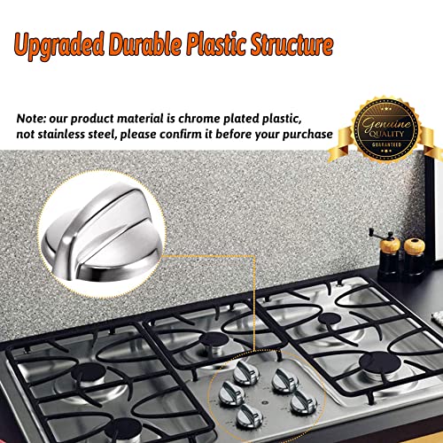 5 Pack WB03T10284 Stove Burner Knobs Compatible GE Range Oven Knob 191D5100 General Electri-c Stove Knobs,Replaces PS2321076,AP4346312,1373043,AH2321076,EA2321076 Stainless Steel Finish by Ewzokiy - Image 5