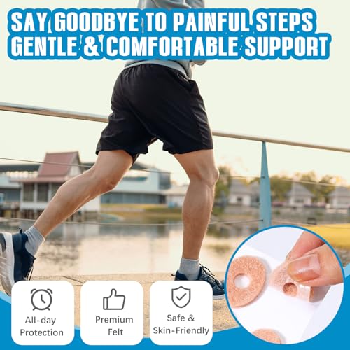 Image of Breling 120pcs Corn Cushions Callus Pads Soft Felt Oval Corn Removers Cushions Protectors for Feet Self stick Adhesive Foot for Toes Relief Pain from Blisters Heel Frictions (Oval,Skin Tone)