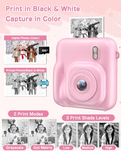 image for Fulealfly Kids Camera Instant Print, 48MP Selfie Digital Camera for Ki