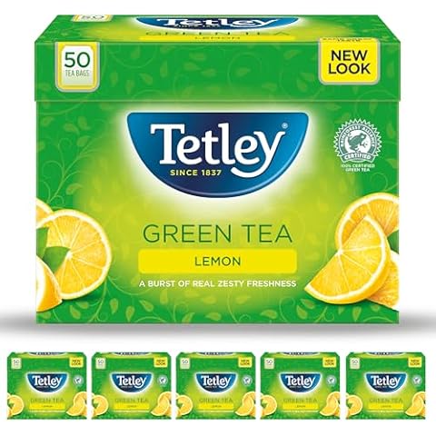Tetley Green Tea Bags with Lemon, 300 Count Cover