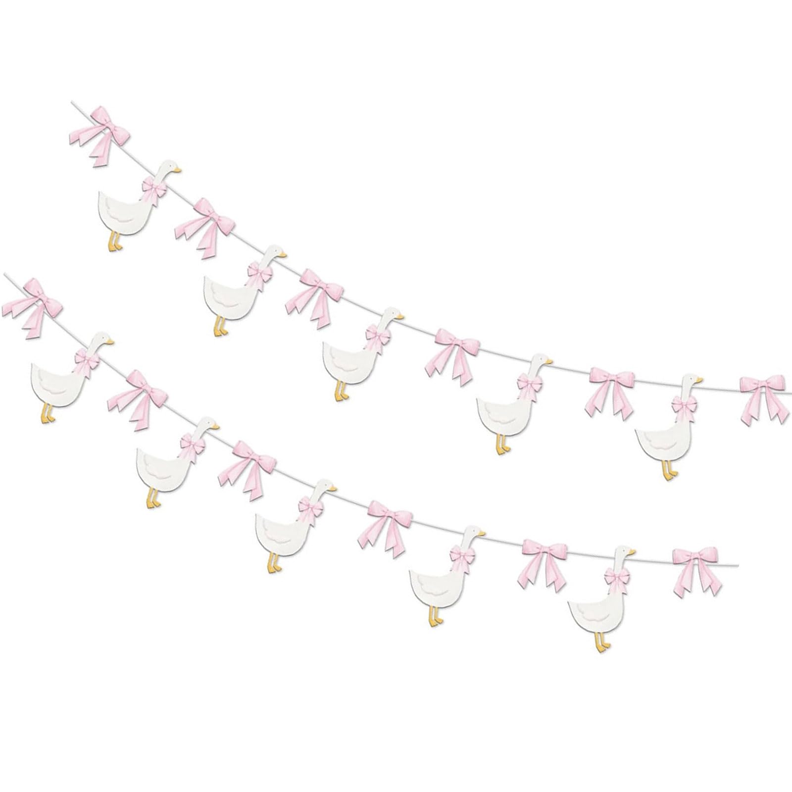 Msioytog Cheerful Paper Geese Themed Streamers Ornament Birthday Party Wall Hanging Decoration for Baby Showers Deck